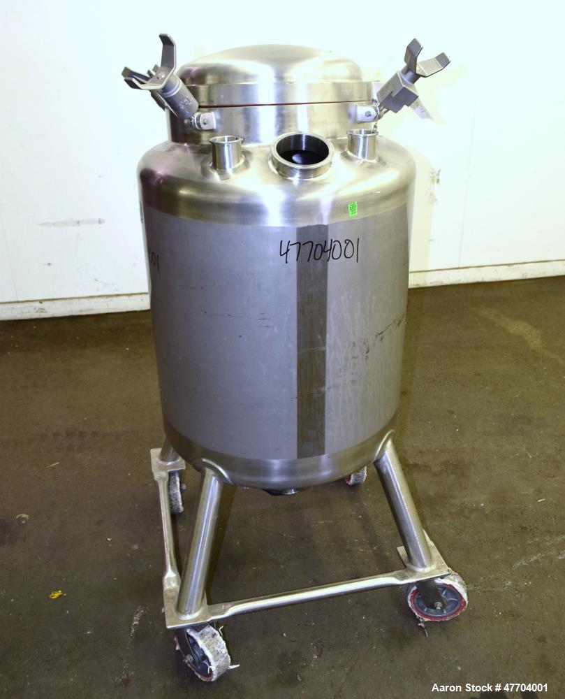 Used- DCI Pressure Tank, 50 Gallon, 316L Stainless Steel, Vertical.