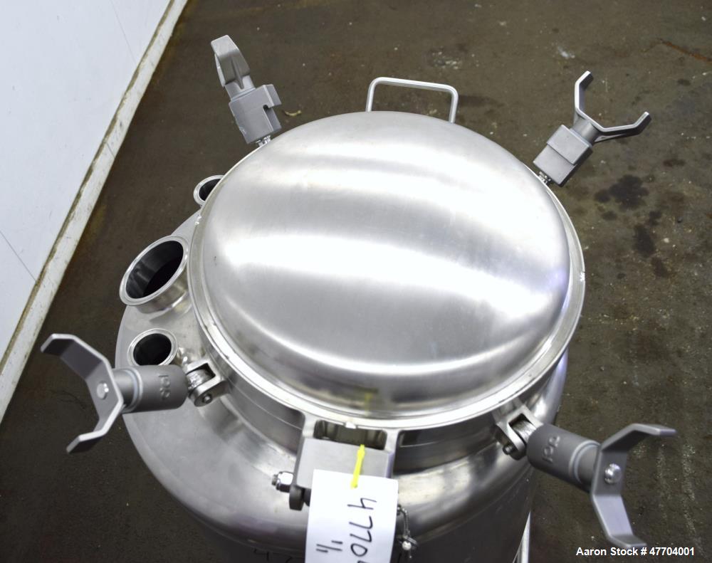 Used- DCI Pressure Tank, 50 Gallon, 316L Stainless Steel, Vertical.
