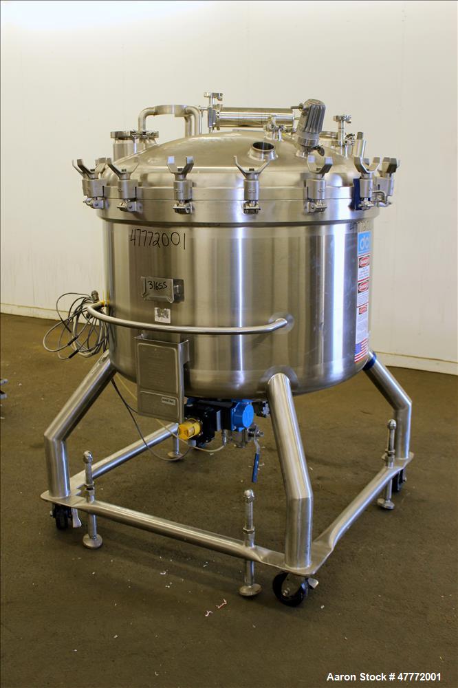 Used DCI Pressure Tank, 600 Liter (158.5 Gallon), 316L Stainless Steel, Vertica