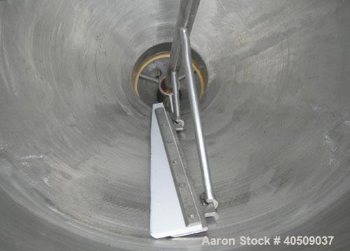 Used Dairy Craft tank, 175 gallon, 304 stainless steel, vertical. 42" diameter x 28" straight side x 28" coned bottom, flat top with (2) 1/3 covers. Hinged stainless steel agitator bridge. Bottom sup...