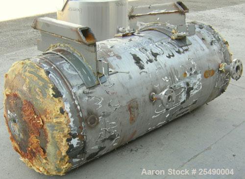 Used- Detroit Boiler Company Pressure Tank, 200 gallon, 304L stainless steel, horizontal.30'' diameter x 58'' straight side,...