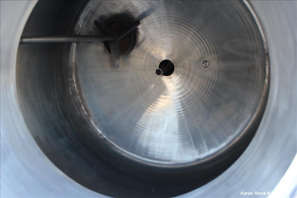 Used Eastern Manufacturing Pressure Tank, 150 Gallon, 316L Stainless Steel, Vertical. Approximate 40" diameter x 24" straight side, dished top & bottom. Internal rated 80 psi/Full Vacuum at -20 to 20...