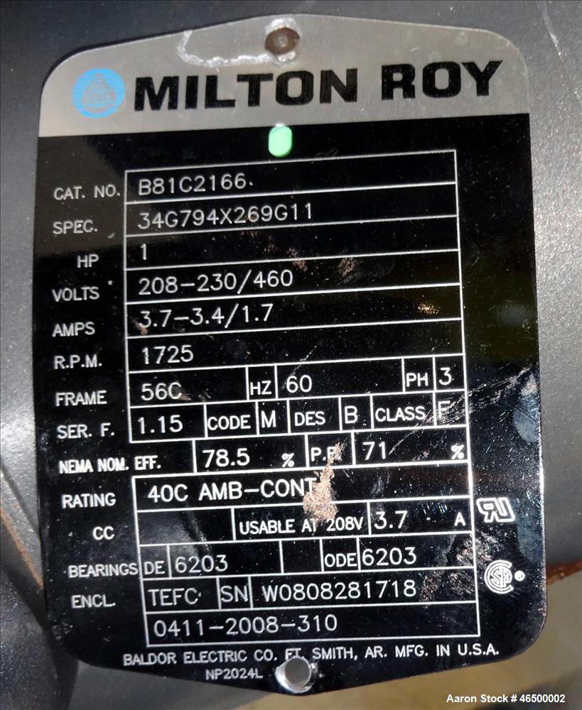 Used Envirosep Mixing/Pumping System, Model 2S-MW-CF1