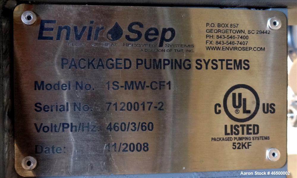 Used Envirosep Mixing/Pumping System, Model 2S-MW-CF1