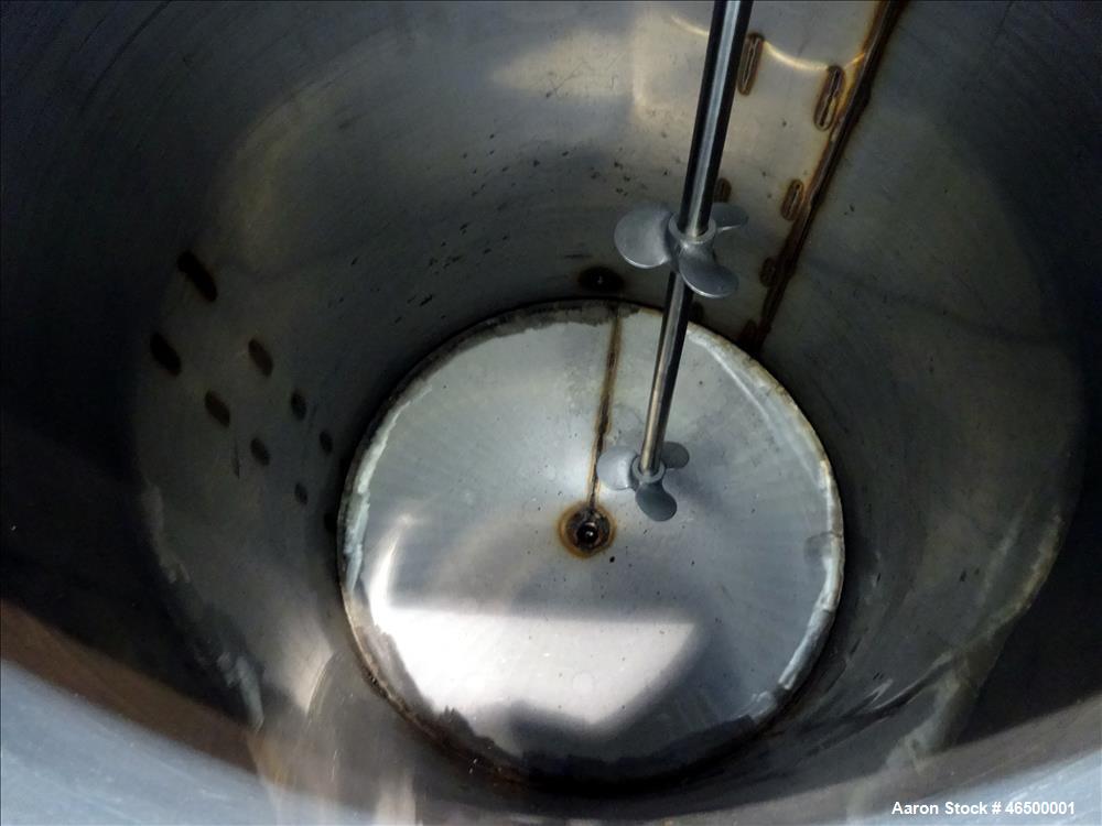 Used EnviroSep Packaged Mixing & Pumping System, Model 2S-MW-CF1. Consists of: (2) Tanks, each approximate 70 gallon, 304 stainless steel, vertical. 24" Diameter x 36" straight side, flat top with a ...