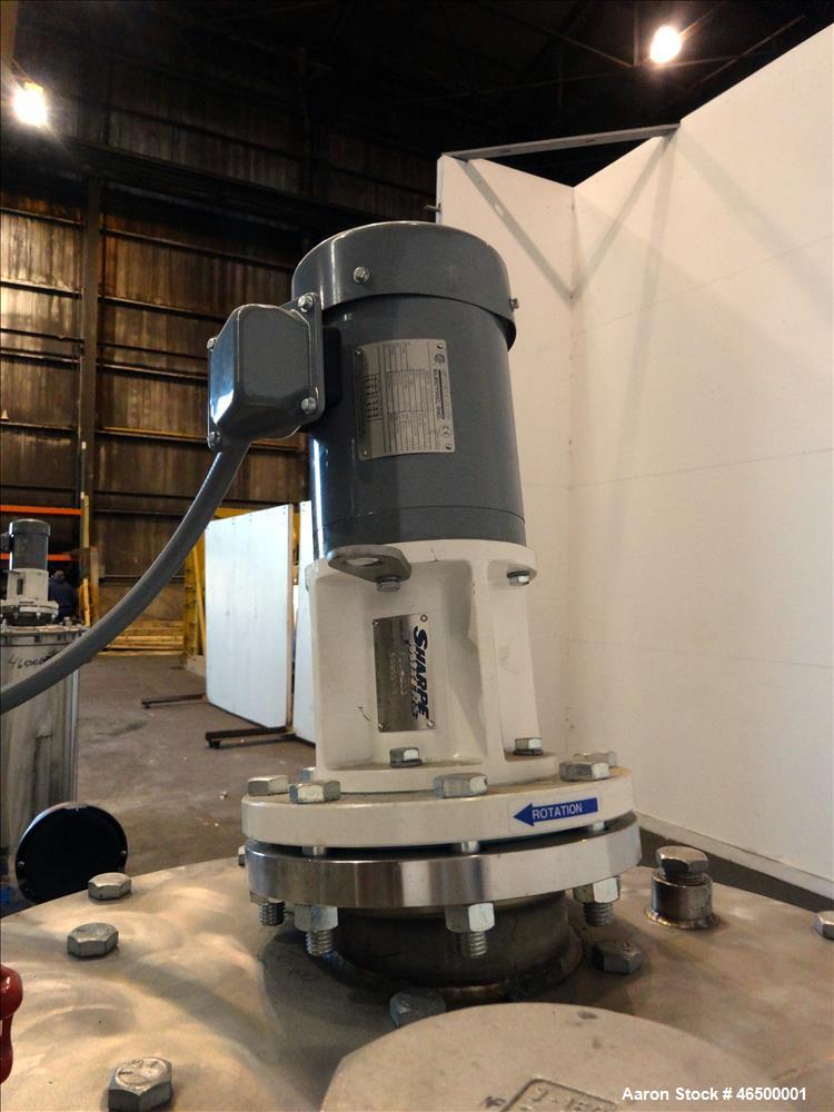 Used EnviroSep Packaged Mixing & Pumping System, Model 2S-MW-CF1. Consists of: (2) Tanks, each approximate 70 gallon, 304 stainless steel, vertical. 24" Diameter x 36" straight side, flat top with a ...