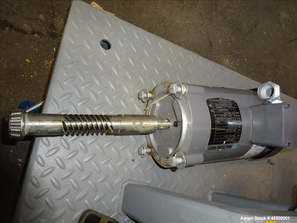 Used EnviroSep Packaged Mixing & Pumping System, Model 2S-MW-CF1. Consists of: (2) Tanks, each approximate 70 gallon, 304 stainless steel, vertical. 24" Diameter x 36" straight side, flat top with a ...