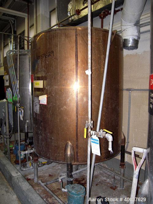 Used- Ertel Tank, 580 Gallon, Stainless steel, Vertical. 53" diameter x 60" straight side, flat top, slight dished bottom. O...