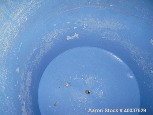 Used Ertel Tank, 580 Gallon, Stainless steel, Vertical. 53" diameter x 60" straight side, flat top, slight dished bottom. Openings top 17" manway, 2" NPT center bottom outlet. Mounted on 4 carbon ste...