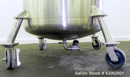 Used Feldmeier Pressure Tank, 350 Liter (92.48 Gallons), 316L Stainless Steel, Vertical. 36 Diameter x 20 straight side, dished top and bottom. Internal rated 30 psi at -20 to 350 degrees F. Openings...