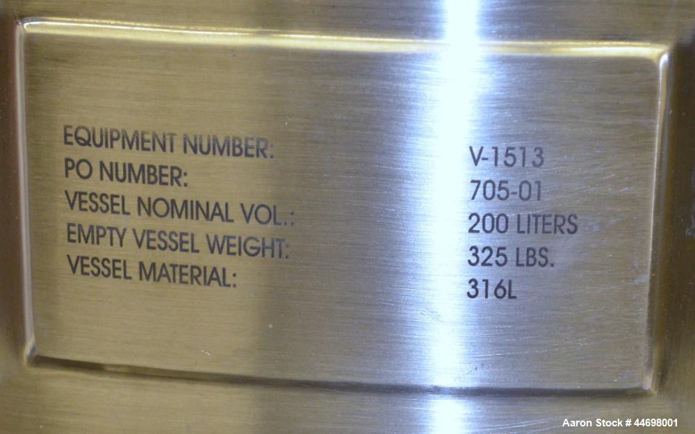 Used 200 Gallon Stainless Steel Feldmeier Pressure Tank