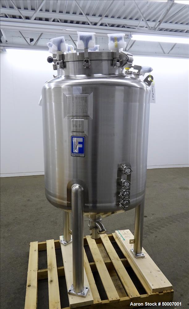 Unused- Feldmeier Tank, 500 Liter (132.8 Gallon), 316L Stainless Steel, Vertical