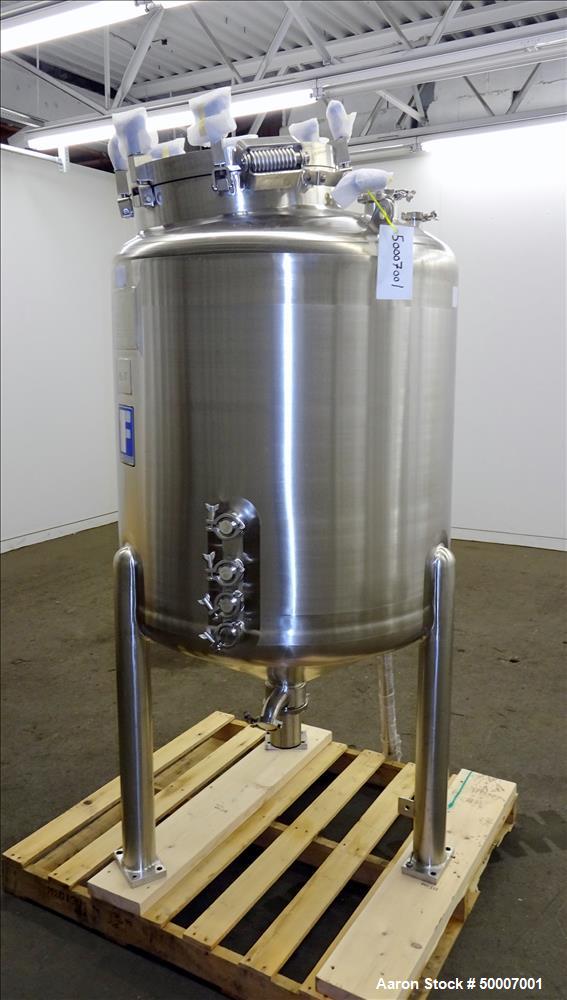 Unused- Feldmeier Tank, 500 Liter (132.8 Gallon), 316L Stainless Steel, Vertical