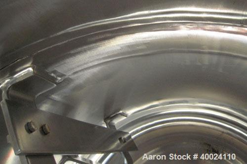 Used Four Corp Pressure Tank, 150 gallon, 316L stainless steel, vertical. 36" diameter x 30" straight side, 2:1 elliptical bolt on top, 2:1 elliptical bottom. Internal rated 150 psi at 300 deg F. Che...