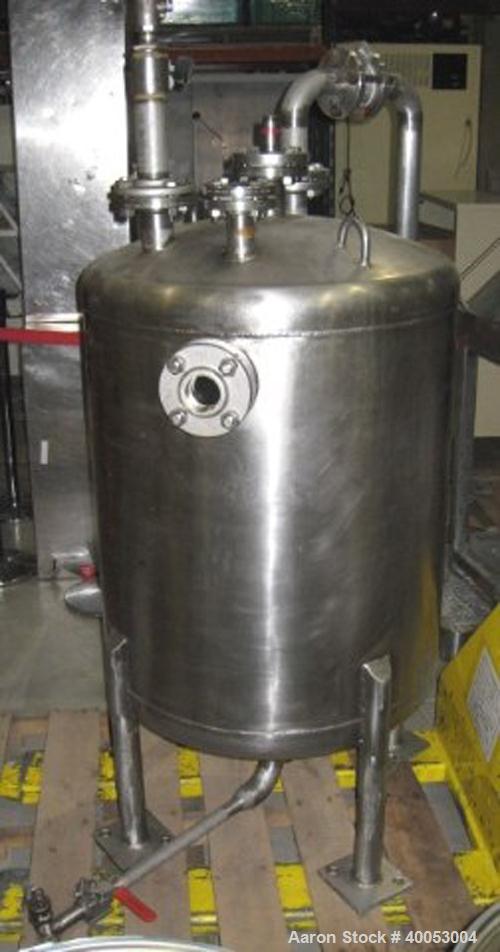 Used: Four Corp Approximately 100 Gallon, 316L Stainless Steel, Vertical.  30" diameter x 32" straight side.  Dish top and b...