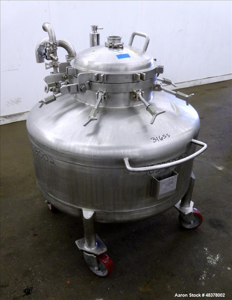 Used- Four Corp Pressure Tank, Approximately 80 Gallon, 316L Stainless Steel, Ve