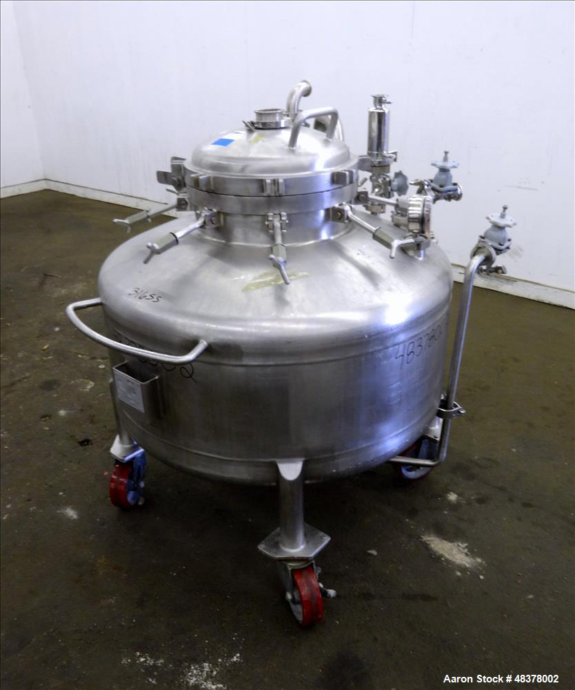 Used- Four Corp Pressure Tank, Approximately 80 Gallon, 316L Stainless Steel, Ve