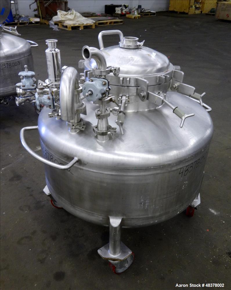 Used- Four Corp Pressure Tank, Approximately 80 Gallon, 316L Stainless Steel, Ve