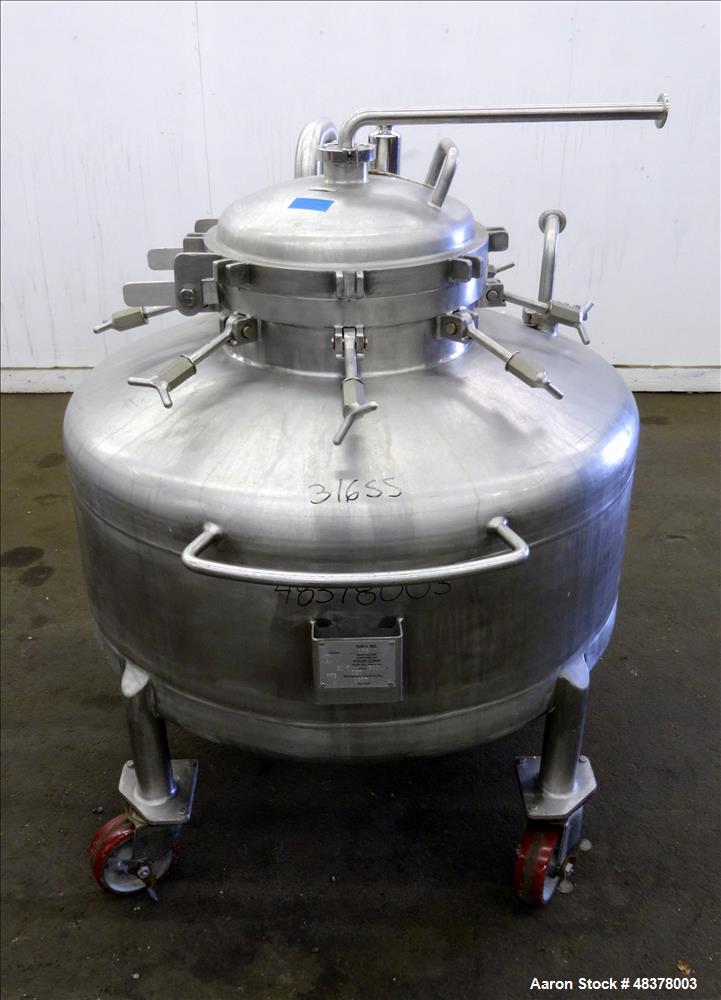 Used Four Corp Pressure Tank, Approximately 80 Gallon, 316L Stainless Steel, Ve