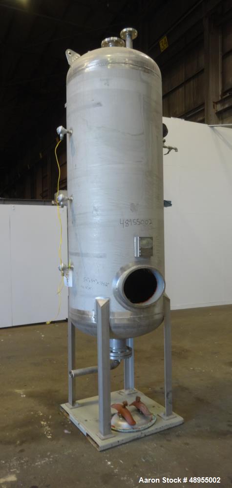 Used- Four Corp Pressure Tank, Approximately 375 Gallon, 304 Stainless Steel.