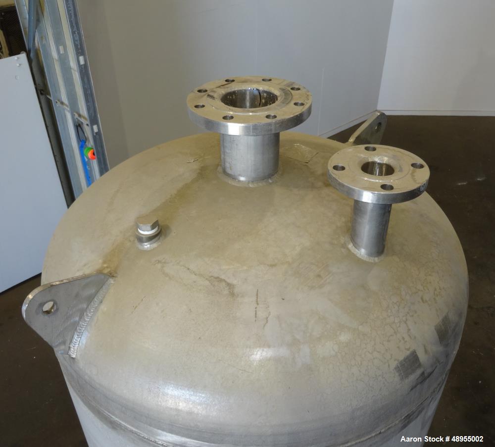 Used- Four Corp Pressure Tank, Approximately 375 Gallon, 304 Stainless Steel.