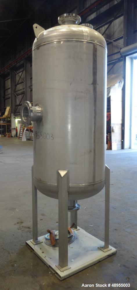 Used Four Corp Pressure Tank, Approximately 275 Gallon, 304 Stainless Steel.