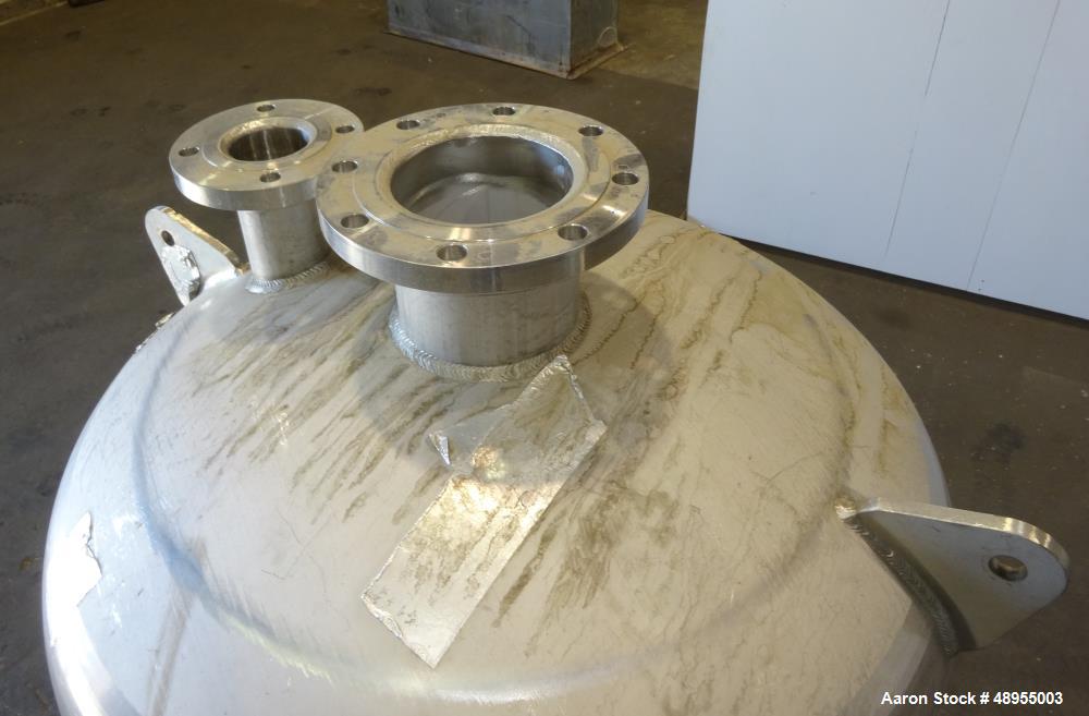 Used Four Corp Pressure Tank, Approximately 275 Gallon, 304 Stainless Steel.