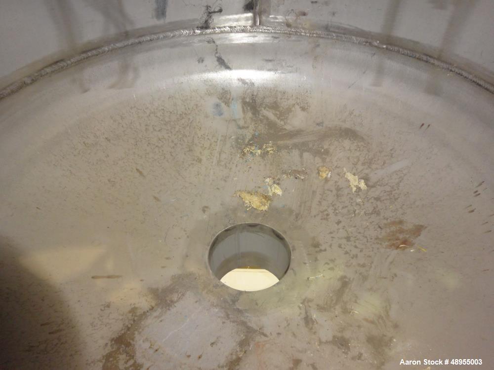 Used Four Corp Pressure Tank, Approximately 275 Gallon, 304 Stainless Steel.