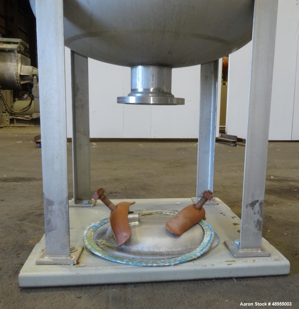 Used Four Corp Pressure Tank, Approximately 275 Gallon, 304 Stainless Steel.
