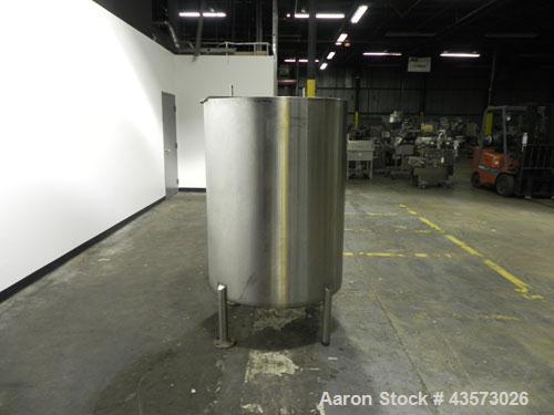 Used G&F Manufacturing Model 200GVD 200 Gallon Tank. Machine is of Stainless Steel construction. Has Vertical orientation. Approximate 38" diameter x 46" straight side. Open top with (1) 1/2 cover ((...
