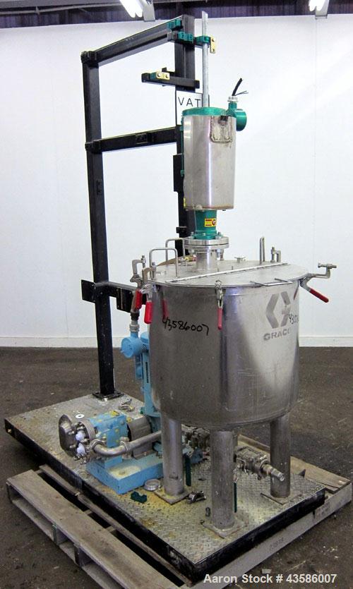 Used- Graco Mixing System consisting of: (1) 45 Gallon Stainless Steel Graco Tan