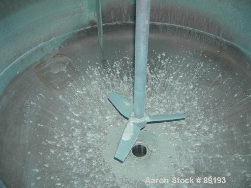 USED: Graco tank, 100 gallon, 304 stainless steel, vertical. 30" diameter x 20" straight side. Flat bolt on top with 1/4 hinged cover, dish bottom. Top entering Lightnin agitator, model XJCK-43. 1" d...