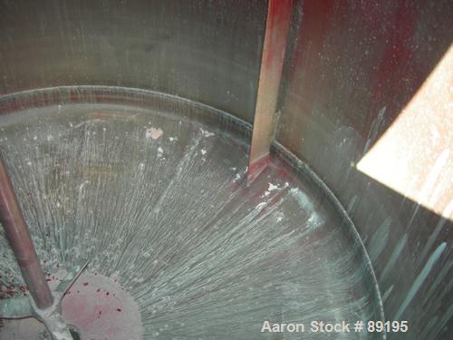 USED: Graco tank, 100 gallon, 304 stainless steel, vertical. 30" diameter x 20" straight side. Flat bolt on top with 1/4 hinged cover, dish bottom. Top entering Lightnin agitator, model XJCK-43. 1" d...