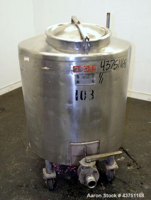 Used 100 Gallon Stainless Steel Groen Tank