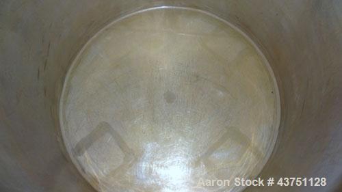 Used Groen Tank, 200 Gallons, 304 Stainless Steel, Vertical. 42" Diameter x 35" straight side. Dished top, 1" sloped bottom.Openings top 16" manway with cover; approximate 2-1/2" side bottom outlet.M...