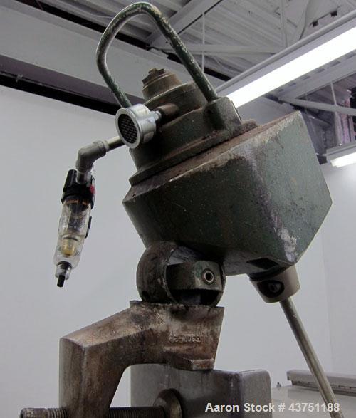 Used Groen Tank, 200 Gallon, 304 Stainless Steel, Vertical.  38" Diameter x 47" straight side.  Bolt-on hinged top cover, 1" sloped bottom.  Clamp-on Lightnin air operated agitator, model NAG-33.  3/...