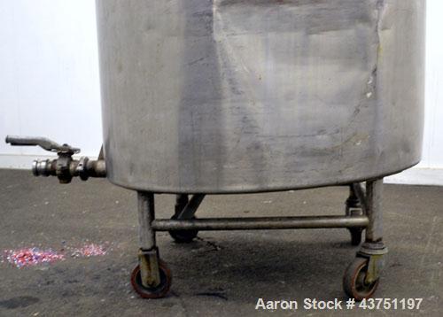 Used Groen Tank, 200 Gallon, 304 Stainless Steel, Vertical.  42" Diameter x 35" straight side.  Dished top, 1" sloped bottom.  Openings: top 16" manway with cover; approximately 2-1/2" side bottom ou...