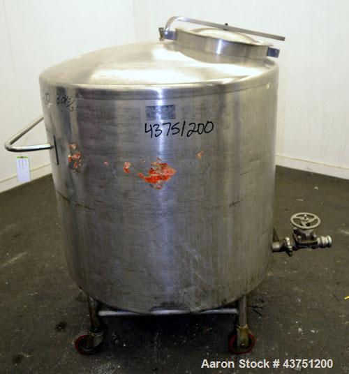 Used- Groen Tank, 200 Gallon, 304 Stainless Steel, Vertical.  42" Diameter x 35" straight side.  Dished top, 1" sloped botto...