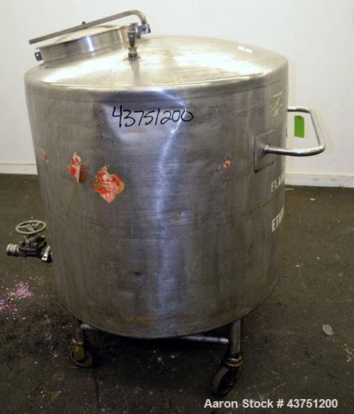 Used- Groen Tank, 200 Gallon, 304 Stainless Steel, Vertical.  42" Diameter x 35" straight side.  Dished top, 1" sloped botto...