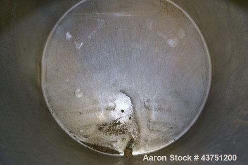 Used Groen Tank, 200 Gallon, 304 Stainless Steel, Vertical.  42" Diameter x 35" straight side.  Dished top, 1" sloped bottom.  Openings:  top 16" manway with cover; approximately 2-1/2" side bottom o...