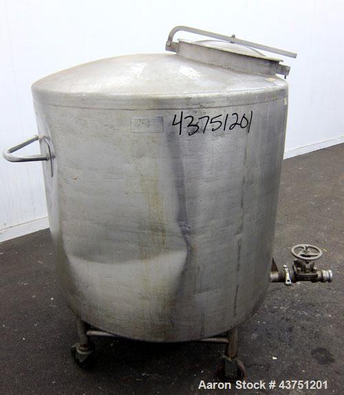 Used- Groen Tank, 200 Gallon, 304 Stainless Steel, Vertical.  42" Diameter x 35" straight side.  Dished top, 1" sloped botto...