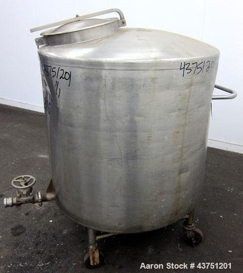 Used- Groen Tank, 200 Gallon, 304 Stainless Steel, Vertical.  42" Diameter x 35" straight side.  Dished top, 1" sloped botto...