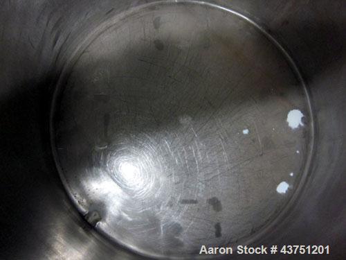 Used Groen Tank, 200 Gallon, 304 Stainless Steel, Vertical.  42" Diameter x 35" straight side.  Dished top, 1" sloped bottom.  Openings:  top 16" manway with cover; approximately 2-1/2" side bottom o...