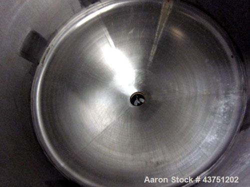 Used- Groen Tank, 335 Gallon, 304 Stainless Steel, Vertical.  48" Diameter x 36" straight side.  Dished top, coned bottom.  ...