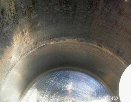 Used Groen Pressure Tank, 60 Gallon, 316 Stainless Steel, Vertical. 24" Diameter x 34" straight side, dish top and bottom. Internal rated 25 psi at 650 deg F. Openings: top (2) 2", 10" with a 4" sigh...