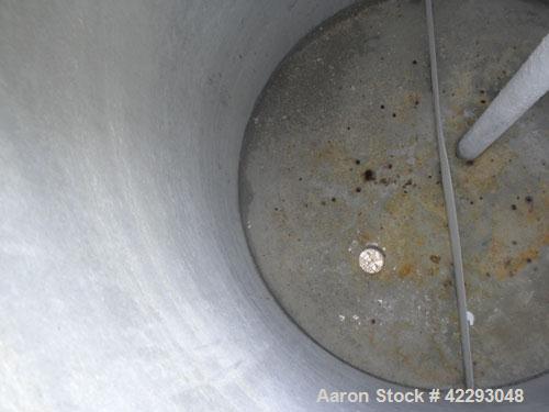 Used Hartel Tank, 400 Gallon, 304 Stainless Steel, Vertical. 45'' Diameter x 60'' straight side. Flat top and bottom. Openings: top 1-1/2'' tri-clamp, 2'' tri-clamp, (2) 3-1/2'' threaded, (2) 3/4'' N...