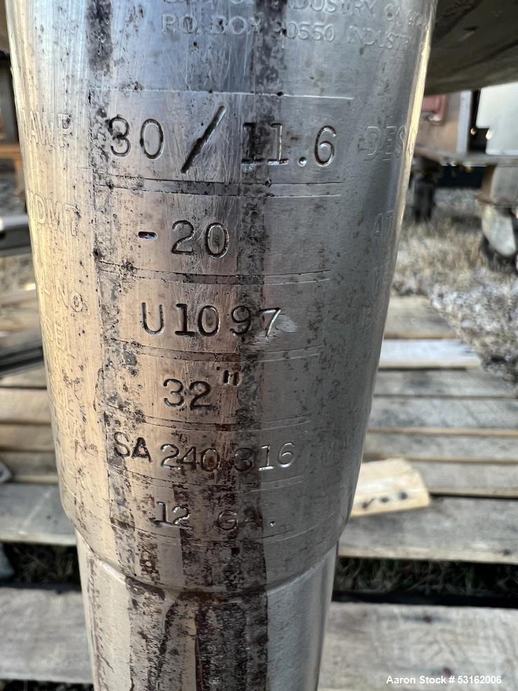 Used 150 Gallon 316 Stainless Steel Pressure Tank – Howard Fabrication | 30 PSI | Dished Top & Bottom | Agitator Port