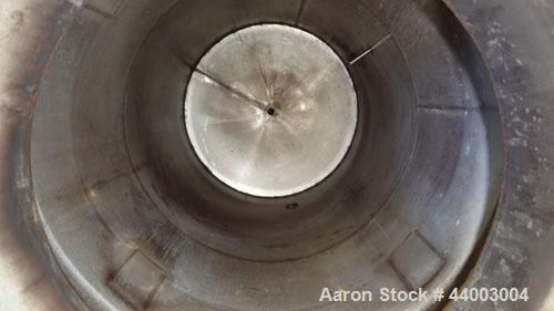 Used Indian Tuff-Tank, 350 Gallon, 316 Stainless Steel, Vertical. Approximate 38” diameter x 35” straight side. Flat top, slight coned bottom. Openings top (3) 1-1/2”, 2”, 20” man way with cover. 1-1...