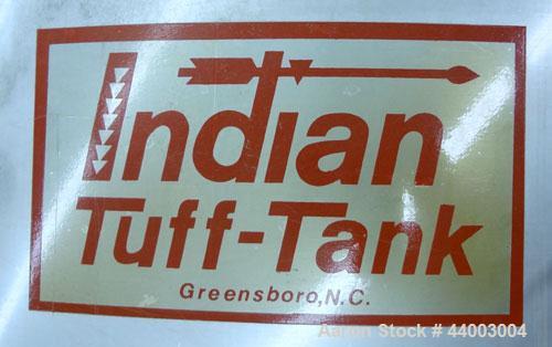 Used Indian Tuff-Tank, 350 Gallon, 316 Stainless Steel, Vertical. Approximate 38” diameter x 35” straight side. Flat top, slight coned bottom. Openings top (3) 1-1/2”, 2”, 20” man way with cover. 1-1...
