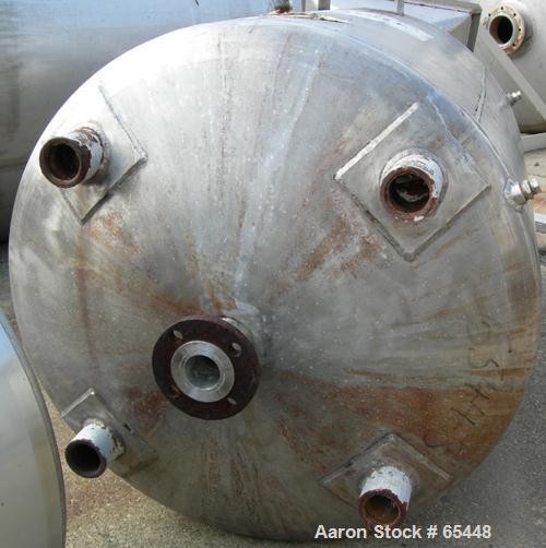 USED:Industrial Alloy Fabricators tank, 200 gallon, 316L stainless steel. 36" dia x 41" st side, dished heads, internal 14.5 psi at 300 deg F, Lightnin agitator model N330/25, 1" dia shaft with 3 bla...